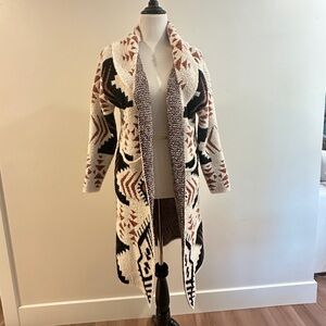 RD Style Women's Cardigan - Black and Brown Native Pattern